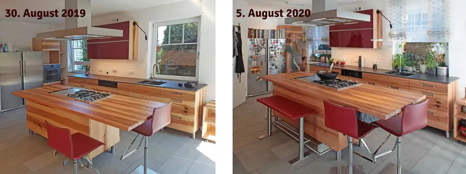 Kochinsel in Elsbeere Kochinsel in Elsbeere