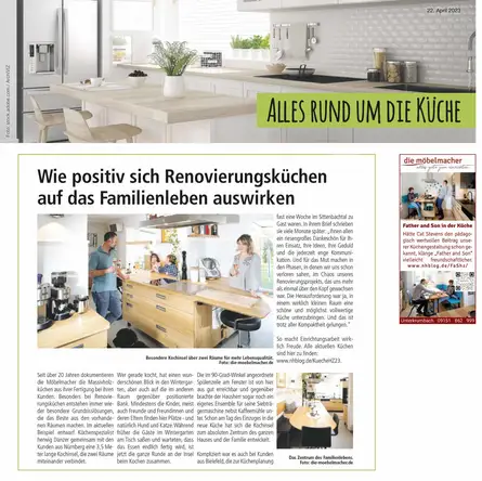 Zeitungsartikel über Renovierungsküchen Zeitungsartikel über Renovierungsküchen