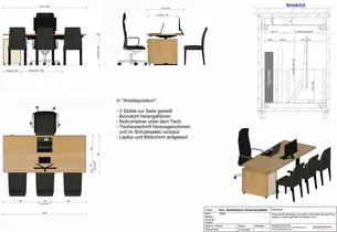 Höhenverstellbarer Esstisch in Schreibtischfunktion Höhenverstellbarer Esstisch in Schreibtischfunktion