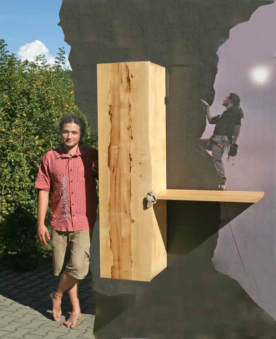 Fotomontage der Massivholzschrankes aus Ahorn