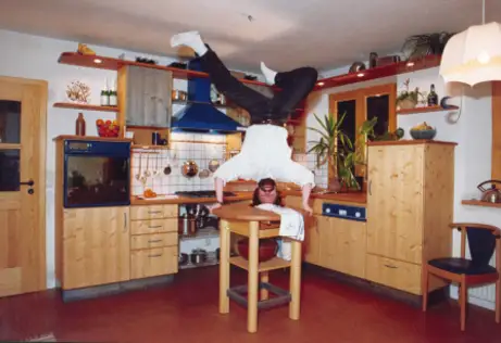 Massivholzküche mit Kopfstand Massivholzküche mit Kopfstand