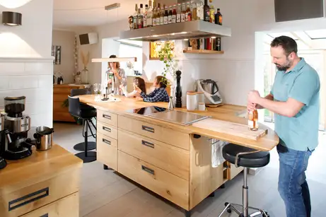 Kücheninsel in Eiche Massivholz Kücheninsel in Eiche Massivholz