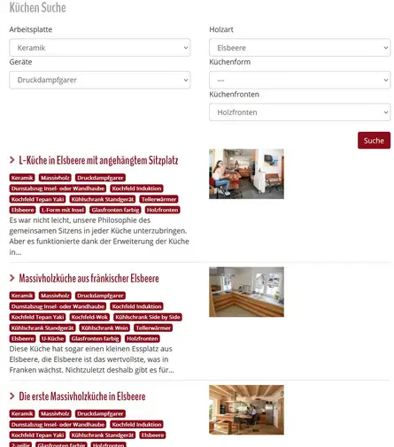 Die Massivholzküchen-Suchmaschine Die Massivholzküchen-Suchmaschine