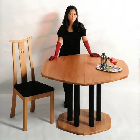 Kugelsechseck als Ausziehtisch Kugelsechseck als Ausziehtisch