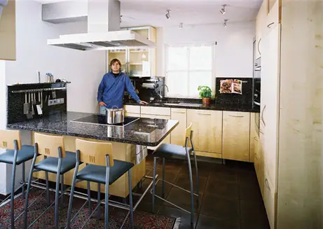 Kochinsel mit Arbeitsplatte aus Granit 