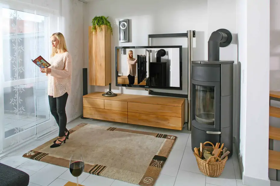 Lowboard mit Hängeschrank aus rotkerniger Buche mit Schwiegertochter Jasmin Lowboard mit Hängeschrank aus rotkerniger Buche mit Schwiegertochter Jasmin