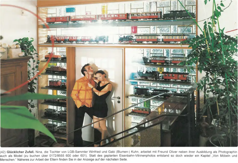 Eisenbahnvitrine als Fenstergestaltung 