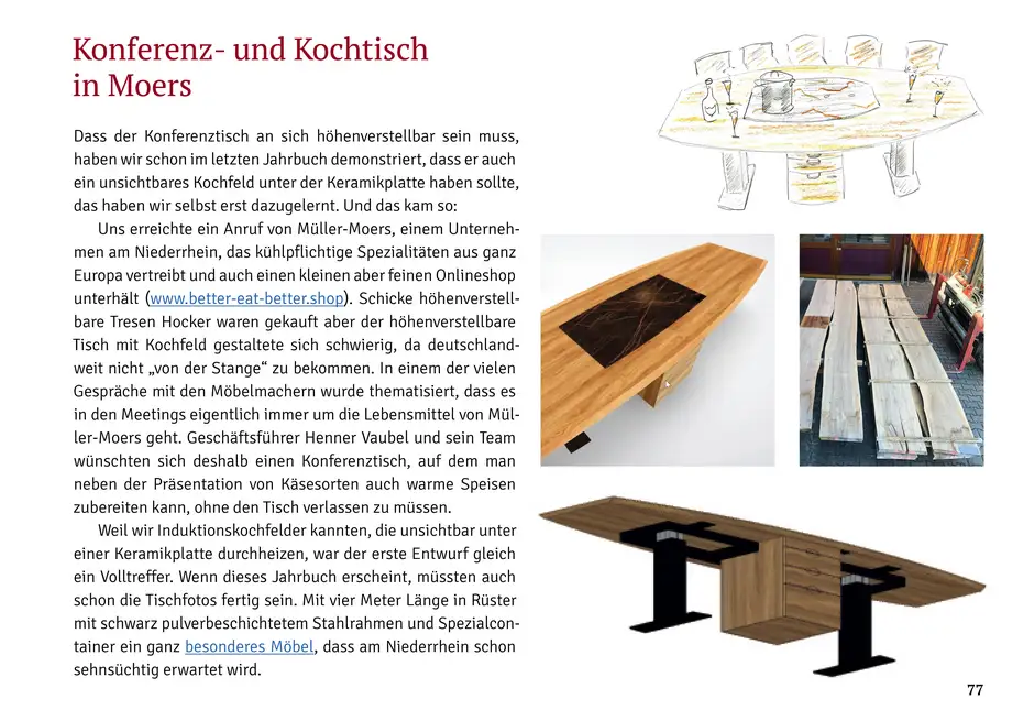 Höhenverstellbarer Konferenztisch mit Massivholzplatte und Keramik Höhenverstellbarer Konferenztisch mit Massivholzplatte und Keramik