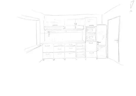 Eschenküche mit Waschmaschine Eschenküche mit Waschmaschine