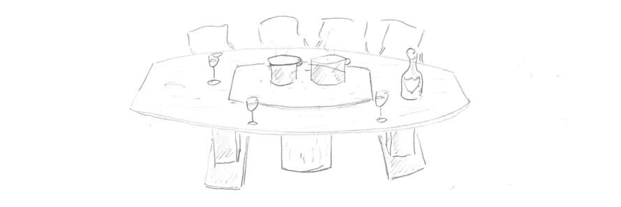 Der erste Konferenz- und Kochtisch 