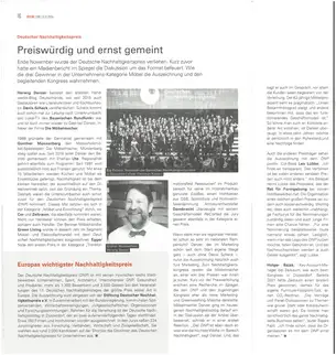 Bayerische Staatszeitung über den Nachhaltigkeitspreis der Möbelmacher Bayerische Staatszeitung über den Nachhaltigkeitspreis der Möbelmacher