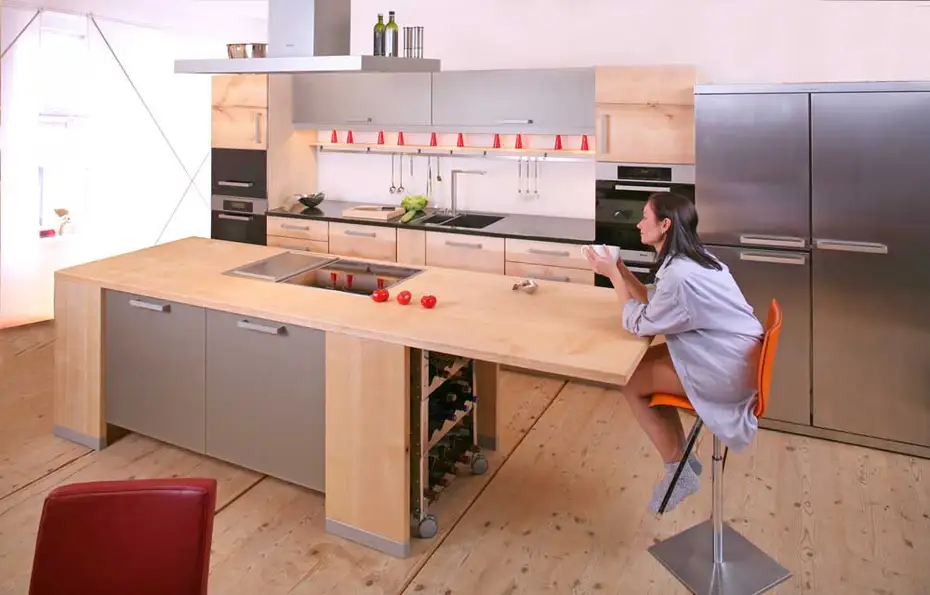 Miele Titan Ahorn Massivholz Möbelmacherküche