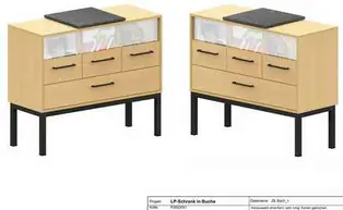 Plattenschrank mit Glasfronten Schallplattenschrank mit Glasfrontkombination