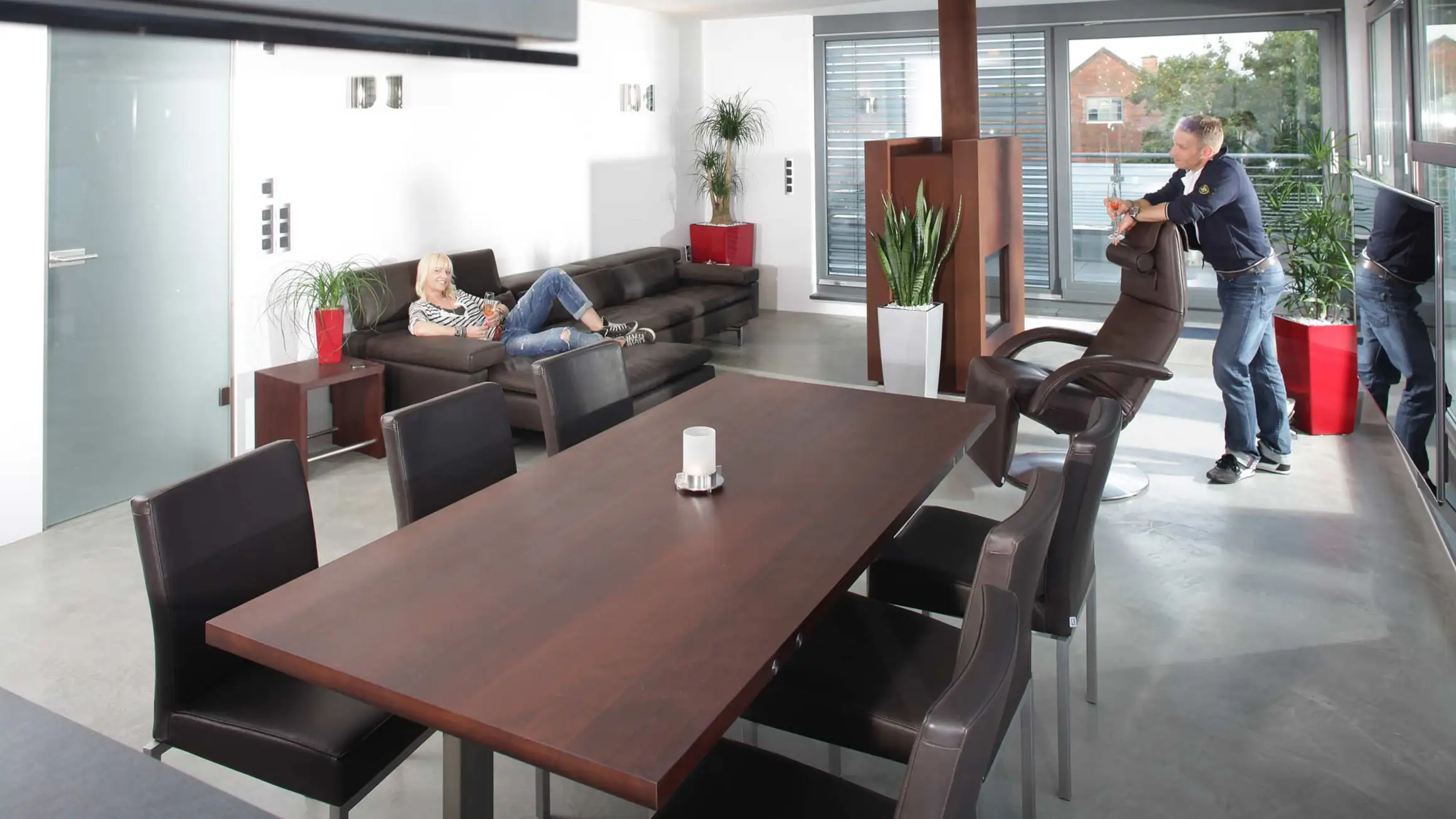 Massivholzwohnzimmer in Thermobuche 