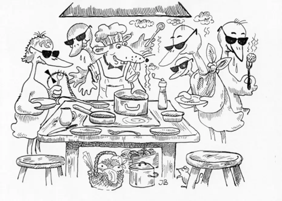 Kochinsel im Einsatz für die Kunden 