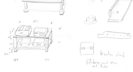 Hifi-Rack in Massivholz als Scribble Hifi-Rack in Massivholz als Scribble