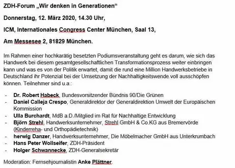 ZDH Podiumsdiskussion