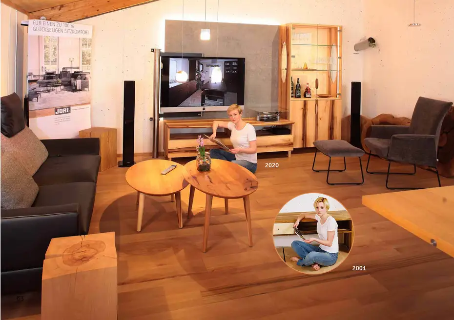 Hifi-TV-Möbel in Massivholz Elsbeere Hifi-TV-Möbel in Massivholz Elsbeere