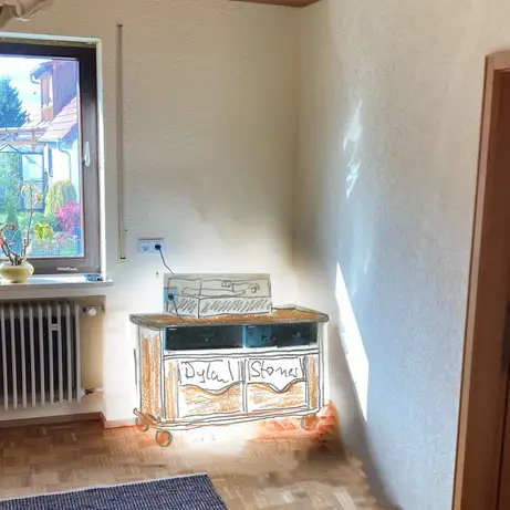 Massivholz-Schallplattenschrank Massivholz-Schallplattenschrank