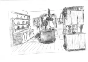 Entwurf für die Schloßküche in Kirchensittenbach 