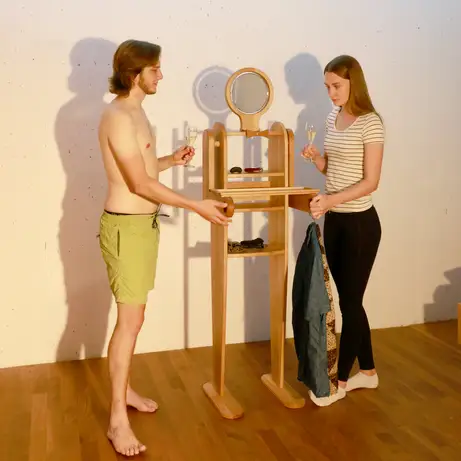 Massivholz stummer Diener Giovanni