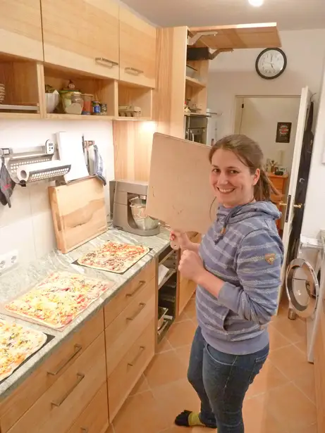 Massivholzküche aus Esche mit Edelstahl und Granit 