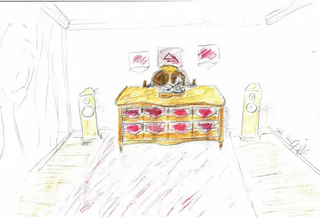 Schallplattenmöbel im Barock-Stil Schallplattenmöbel im Barock-Stil