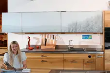 Eichenküche mit Fotodruck 