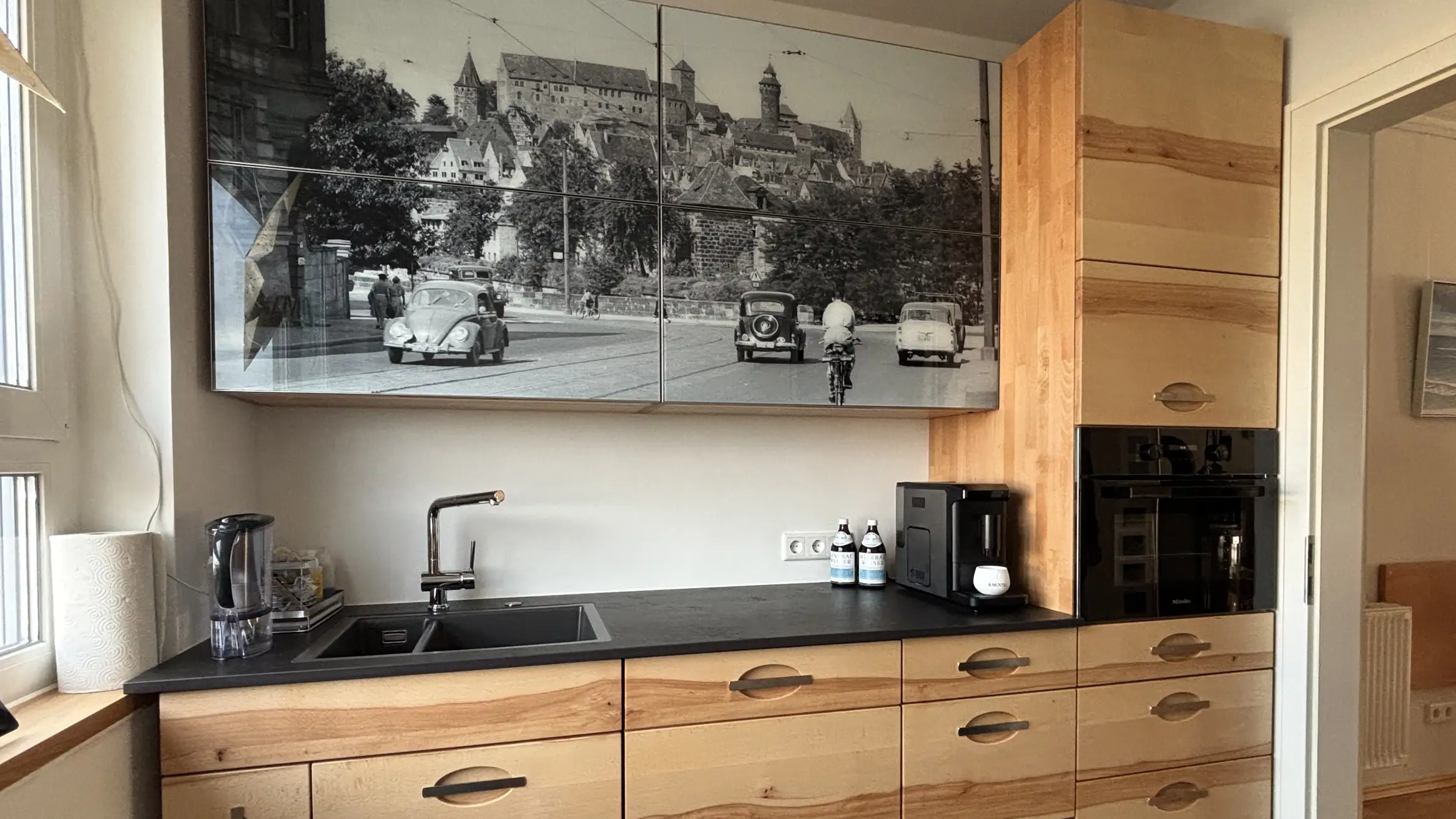 Nürnberger Fotodruck auf Massivholzküche in Buche 