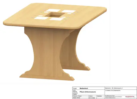 Perspektive für den sprechenden Tisch im Hirtenmuseum