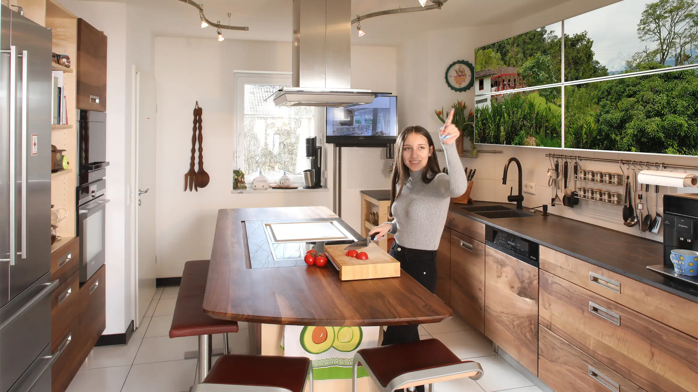 Nussbaum Massivholzküche 