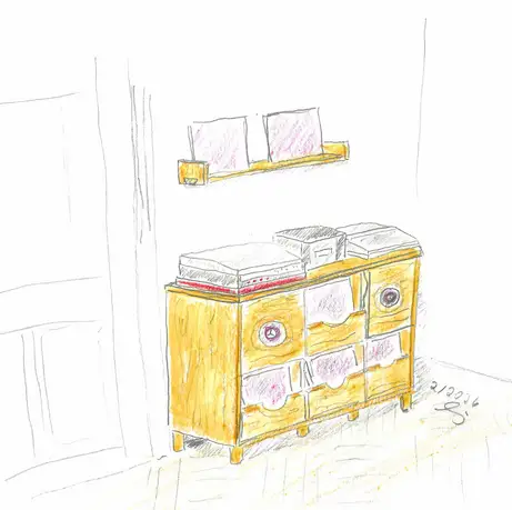 Schallplattensideboard in Eiche Schallplattensideboard in Eiche