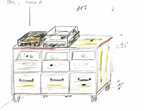 Schallplattenmöbel gemeinsam mit Kunden entworfen Schallplattenmöbel gemeinsam mit Kunden entworfen