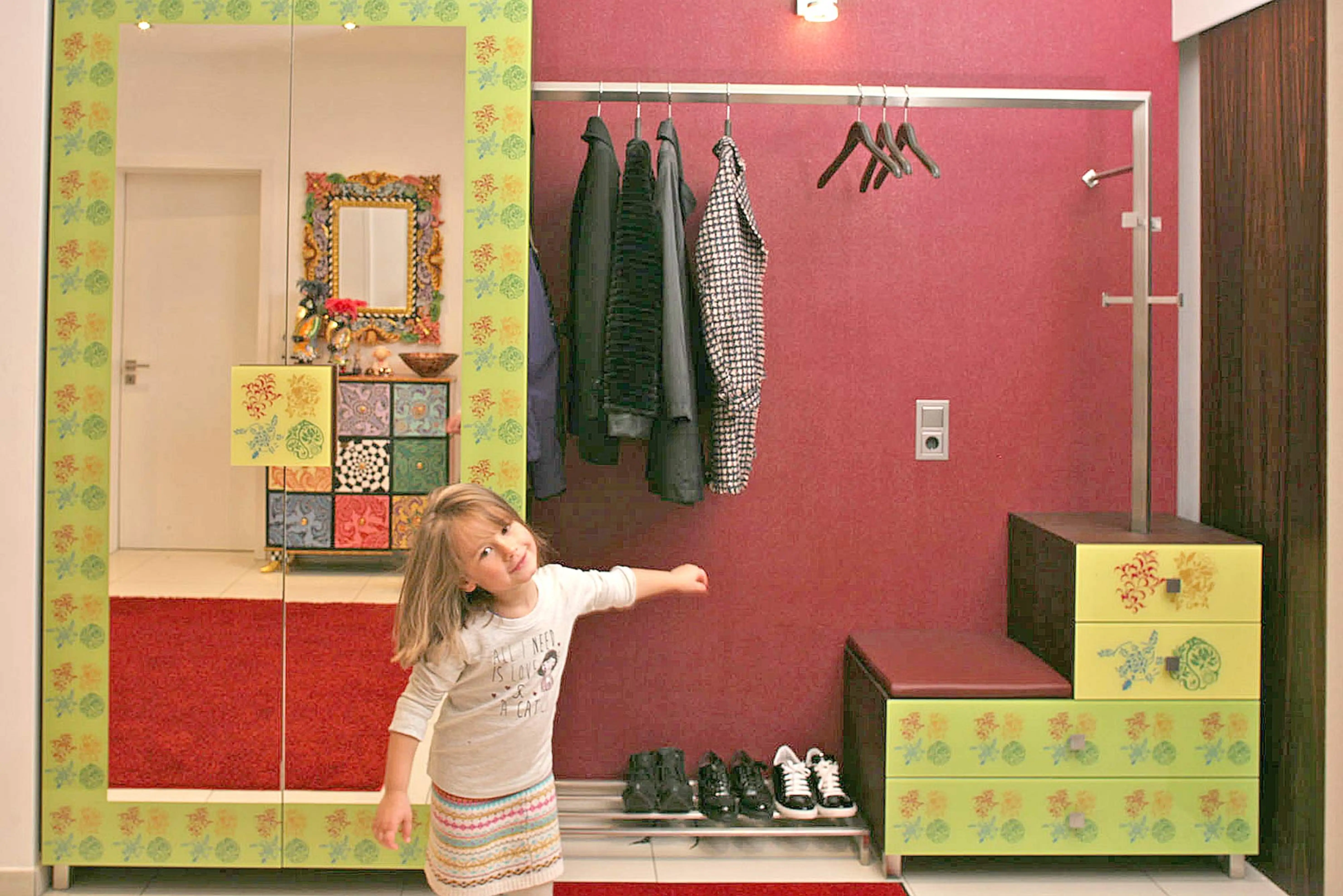 Garderobe Massivholz in thermobuche