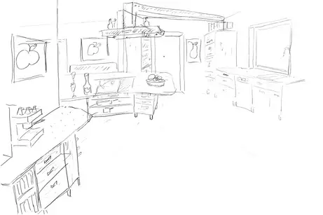 Links sieht man die erste Idee für die Kaffee-Zeile Links sieht man die erste Idee für die Kaffee-Zeile